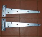 12" - 300mm Medium Duty Zinc Plated Tee Hinges for Sheds, Avery, Kennel, Rabbit Hutches (121-12")